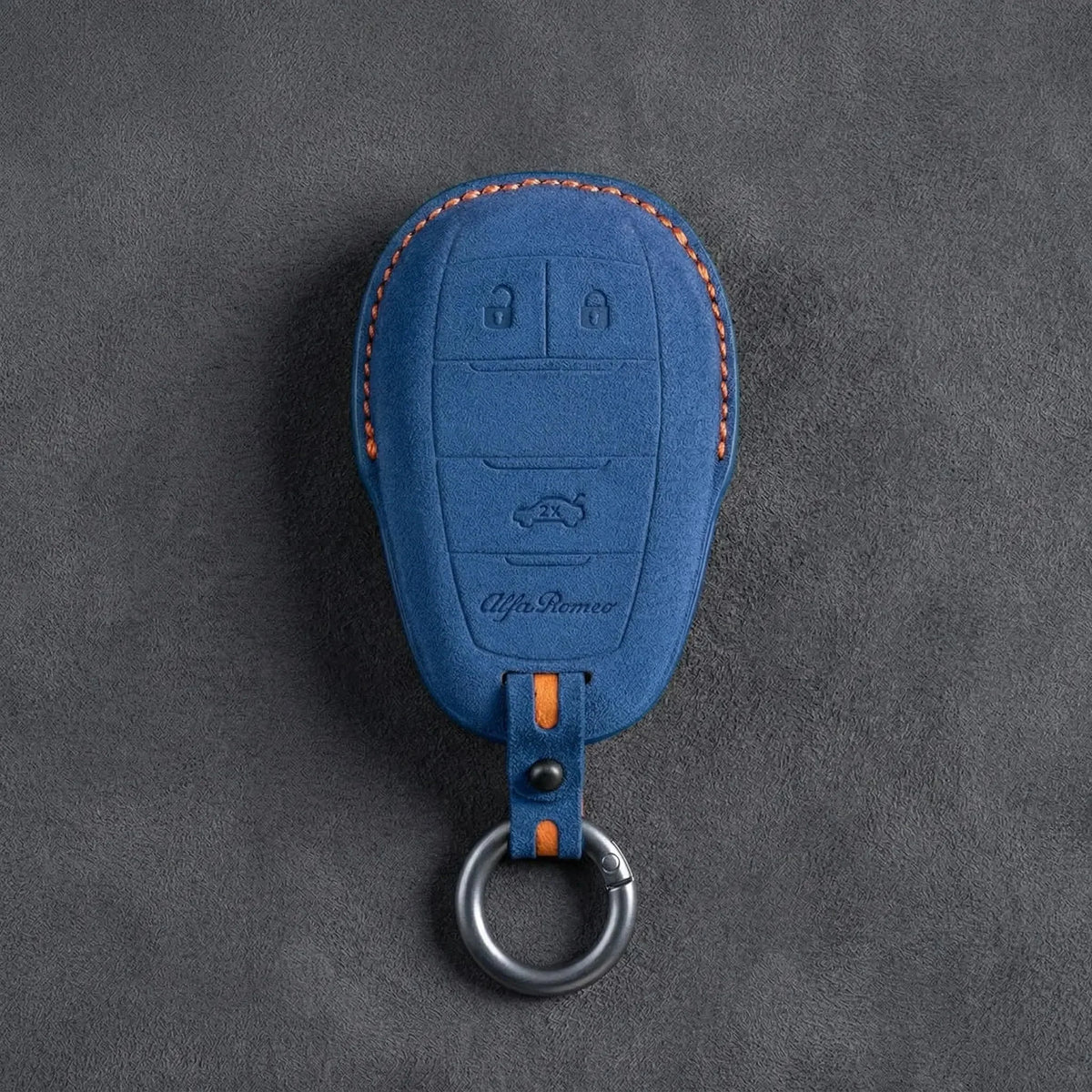 Alfa Romeo Hand-Stitched Alcantara Key Fob Cover – Shield 3-Button