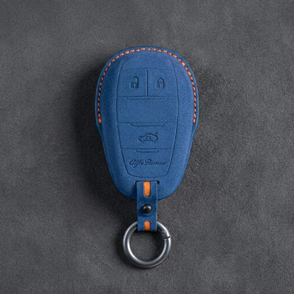Alfa Romeo Hand-Stitched Alcantara Key Fob Cover – Shield 3-Button