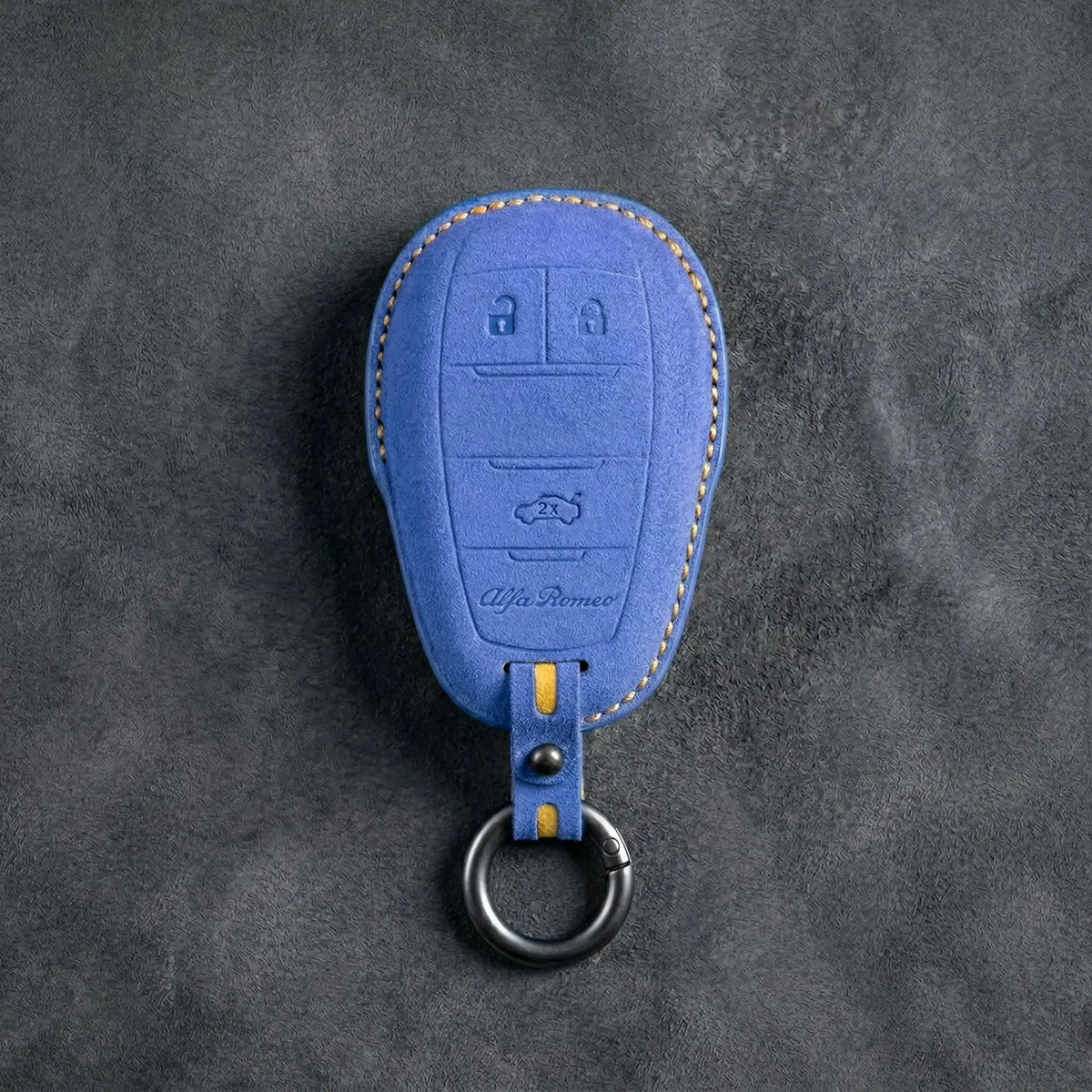 Alfa Romeo Hand-Stitched Alcantara Key Fob Cover – Shield 3-Button