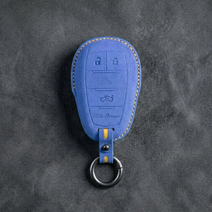 Alfa Romeo Hand-Stitched Alcantara Key Fob Cover – Shield 3-Button