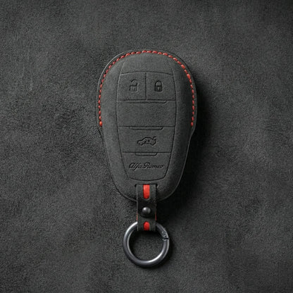 Alfa Romeo Hand-Stitched Alcantara Key Fob Cover – Shield 3-Button