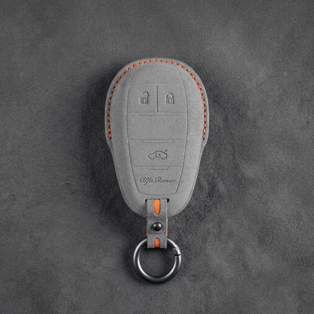 Alfa Romeo Hand-Stitched Alcantara Key Fob Cover – Shield 3-Button