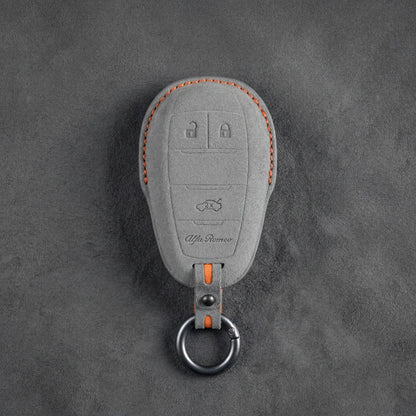 Alfa Romeo Hand-Stitched Alcantara Key Fob Cover – Shield 3-Button