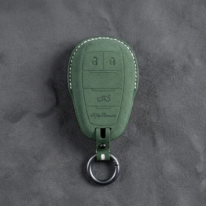 Alfa Romeo Hand-Stitched Alcantara Key Fob Cover – Shield 3-Button