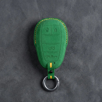 Alfa Romeo Hand-Stitched Alcantara Key Fob Cover – Shield 3-Button