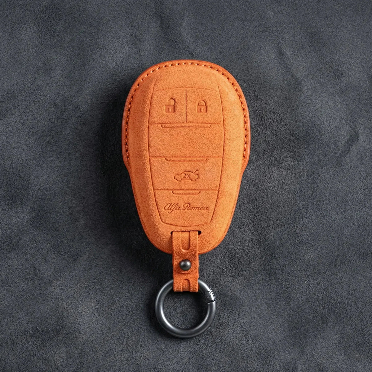 Alfa Romeo Hand-Stitched Alcantara Key Fob Cover – Shield 3-Button