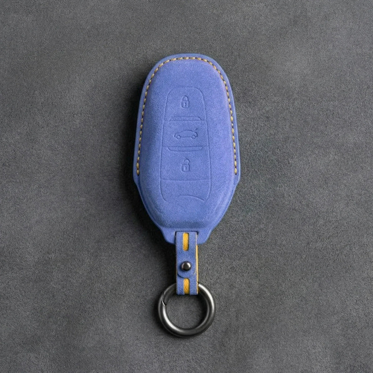 Alfa Romeo Hand-Stitched Alcantara Key Fob Cover – Shield 3-Button Smart Key