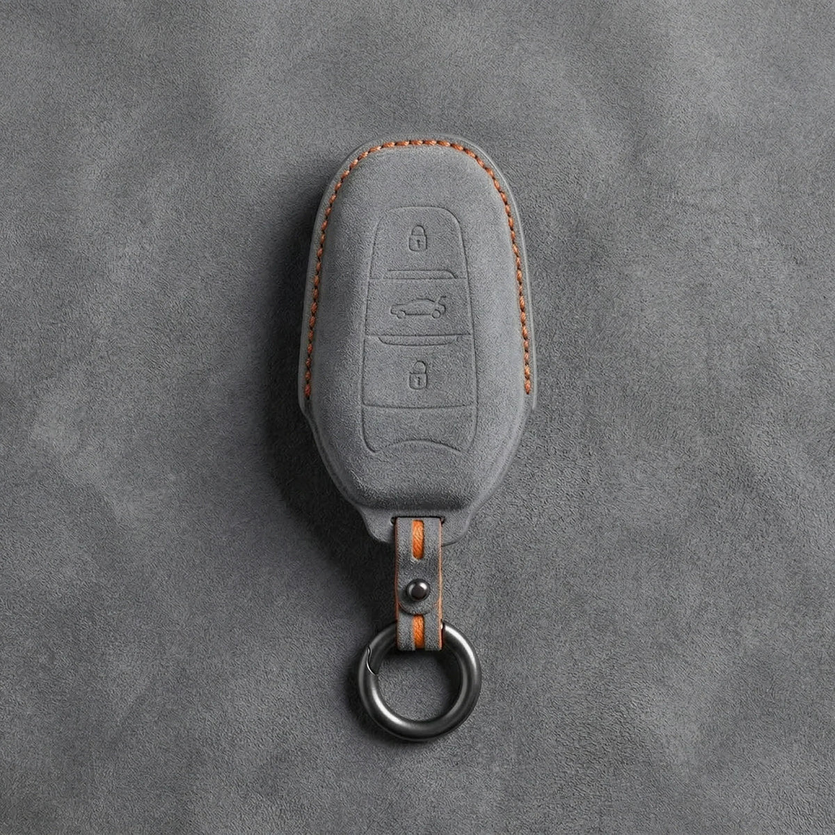 Alfa Romeo Hand-Stitched Alcantara Key Fob Cover – Shield 3-Button Smart Key