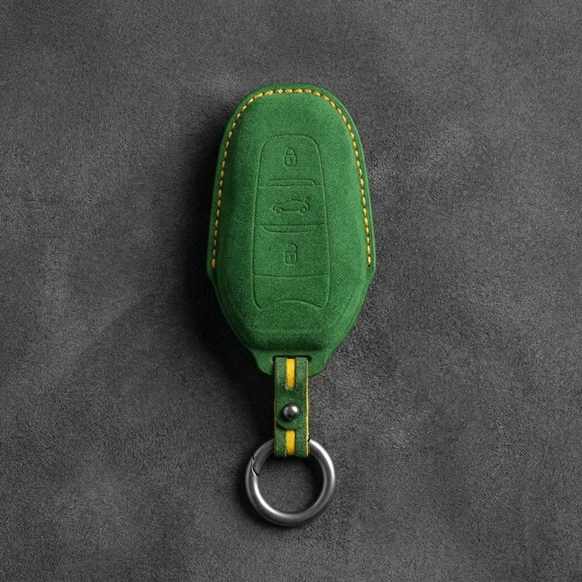 Alfa Romeo Hand-Stitched Alcantara Key Fob Cover – Shield 3-Button Smart Key