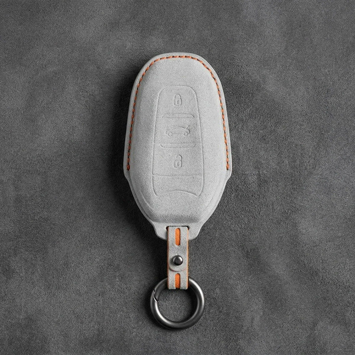 Alfa Romeo Hand-Stitched Alcantara Key Fob Cover – Shield 3-Button Smart Key