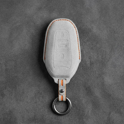Alfa Romeo Hand-Stitched Alcantara Key Fob Cover – Shield 3-Button Smart Key
