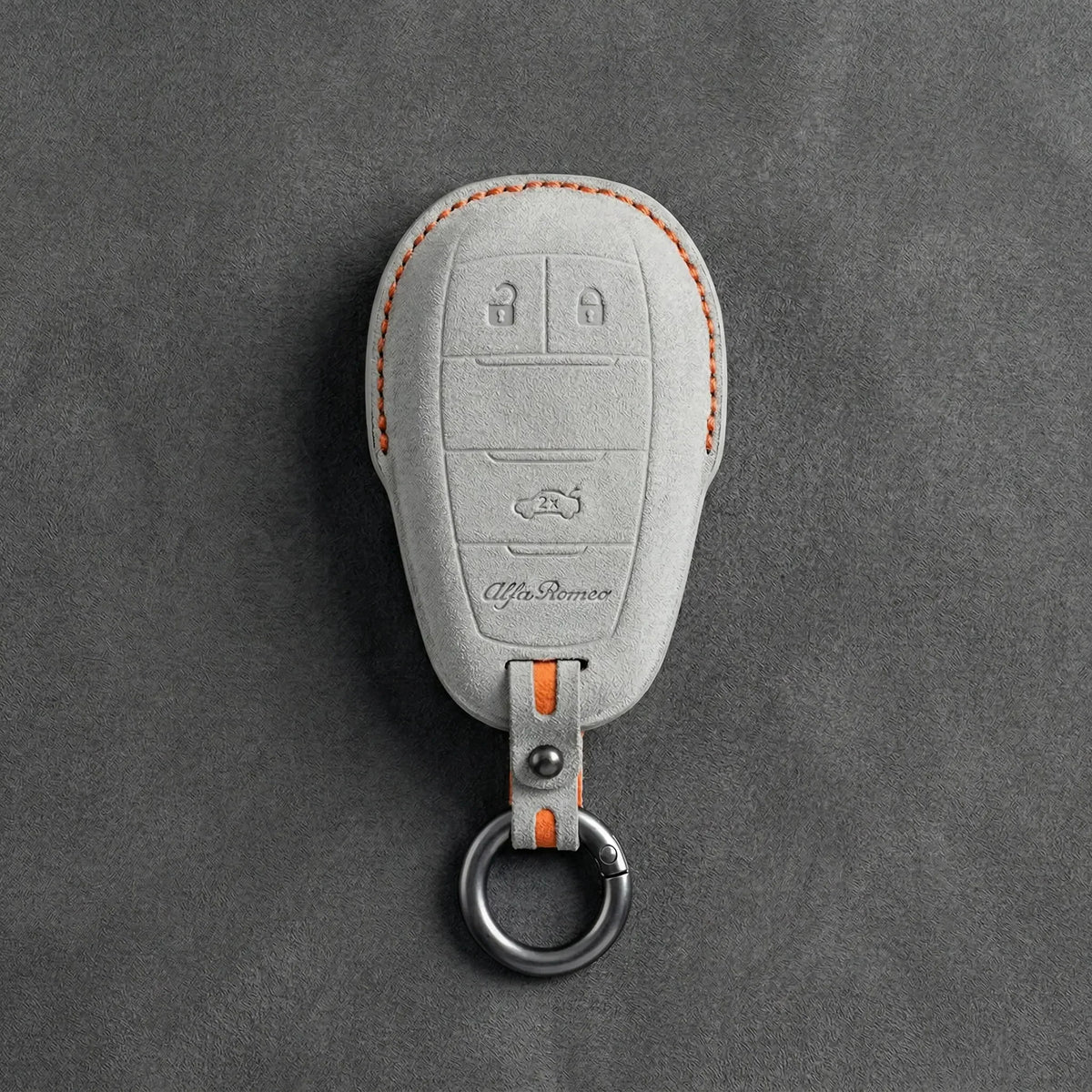 Alfa Romeo Hand-Stitched Alcantara Key Fob Cover – Shield 3-Button