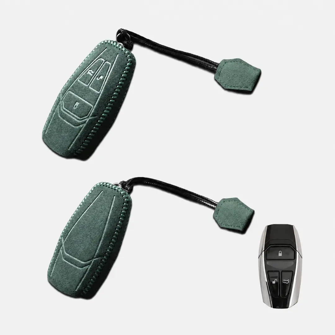 Aston Martin Hand-Stitched Alcantara Key Fob Cover – 3-Button