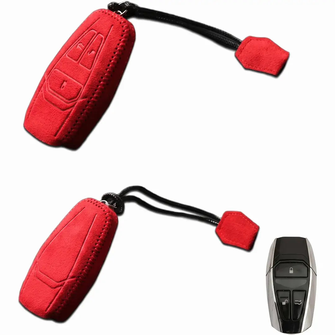 Aston Martin Hand-Stitched Alcantara Key Fob Cover – 3-Button
