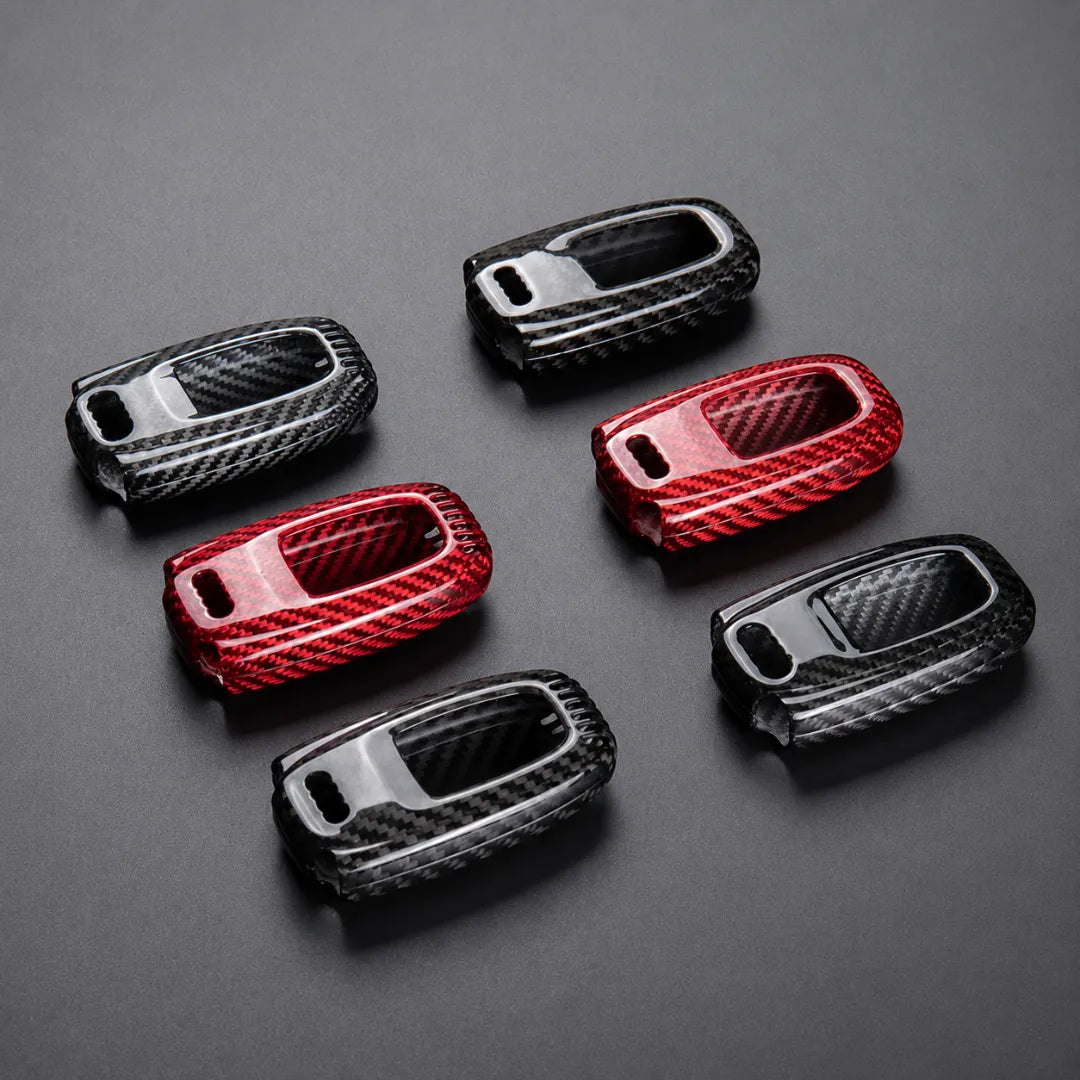 Audi Carbon Key Fob Cover – Oval 3-Button Smart Fob