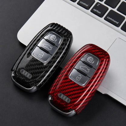 Audi Carbon Key Fob Cover – Oval 3-Button Smart Fob