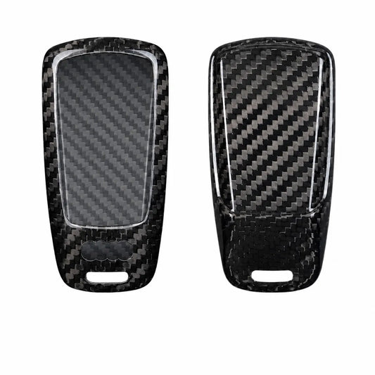 Audi Carbon Key Fob Cover - Geometric 3-Button Smart Fob