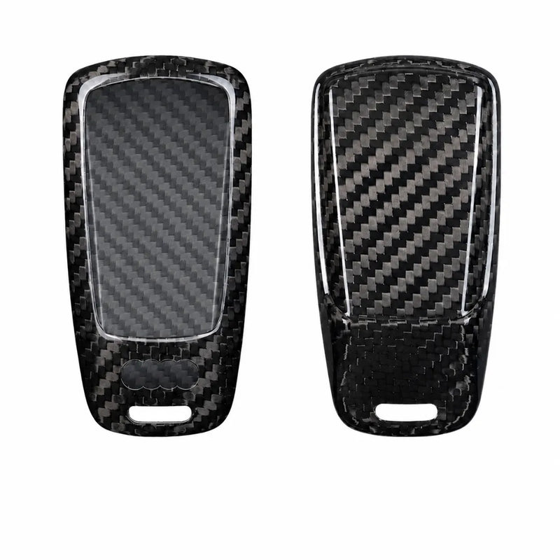 Audi Carbon Key Fob Cover - Geometric 3-Button Smart Fob