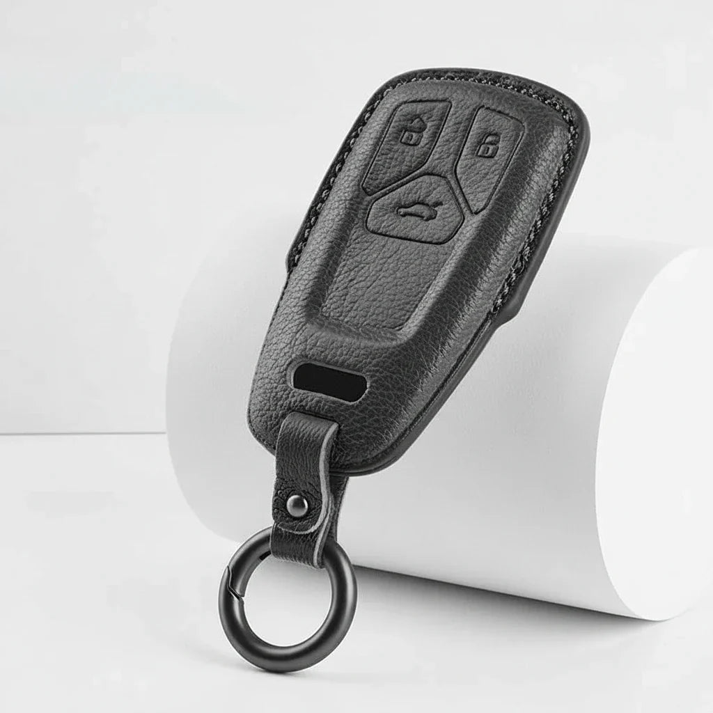 Audi Goatskin Key Fob Cover - Geometric 3-Button Smart Fob