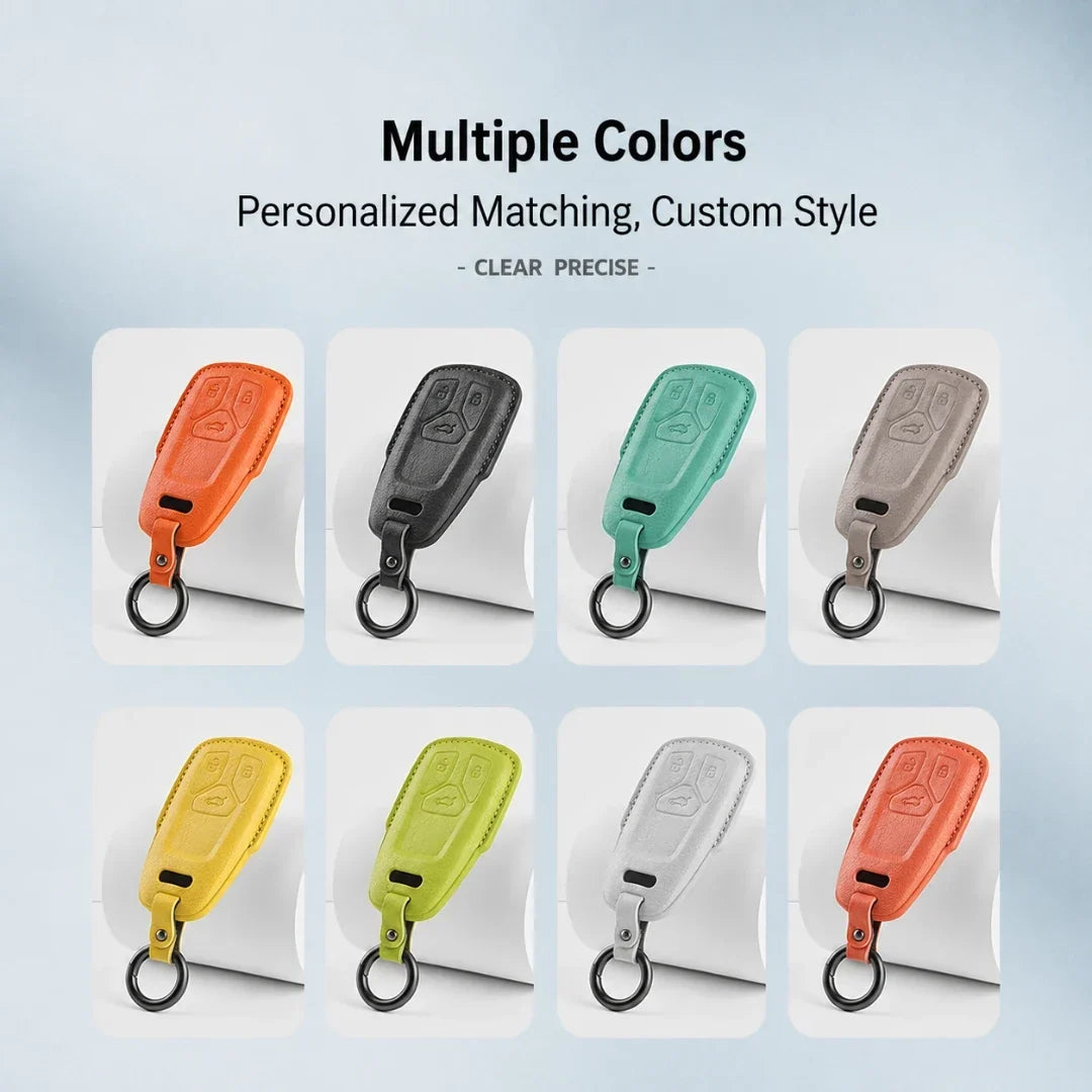 Audi Goatskin Key Fob Cover - Geometric 3-Button Smart Fob