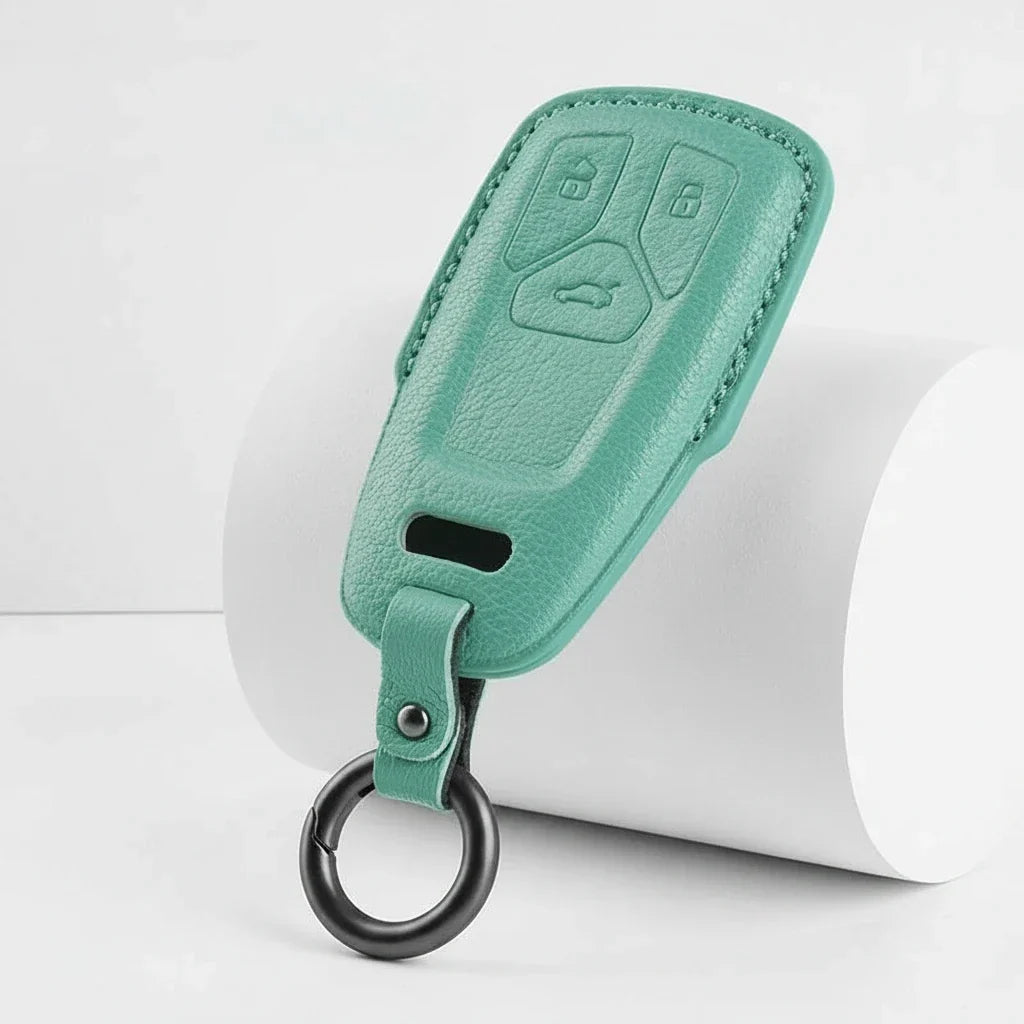 Audi Goatskin Key Fob Cover - Geometric 3-Button Smart Fob