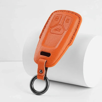 Audi Goatskin Key Fob Cover - Geometric 3-Button Smart Fob
