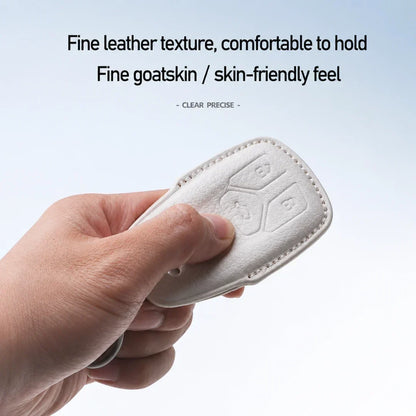 Audi Goatskin Key Fob Cover - Geometric 3-Button Smart Fob
