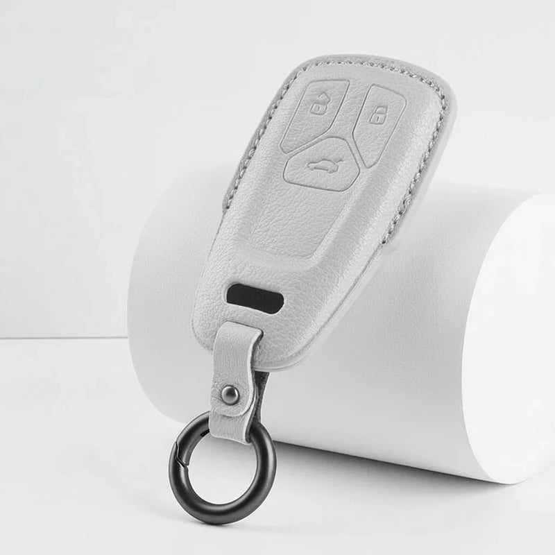 Audi Goatskin Key Fob Cover - Geometric 3-Button Smart Fob