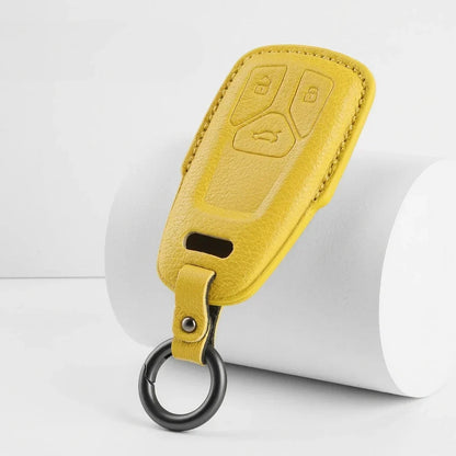 Audi Goatskin Key Fob Cover - Geometric 3-Button Smart Fob