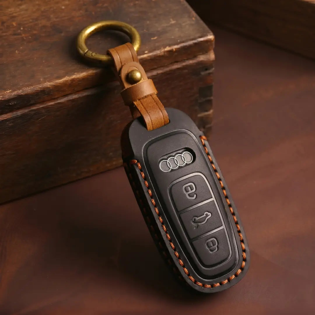 Audi Hand-Crafted Leather Key Fob Cover – Aero 3-Button Smart Fob
