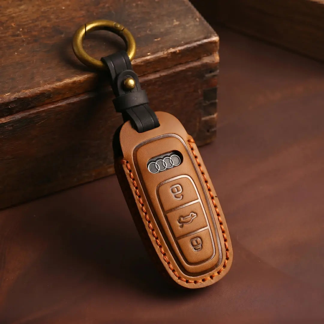 Audi Hand-Crafted Leather Key Fob Cover – Aero 3-Button Smart Fob