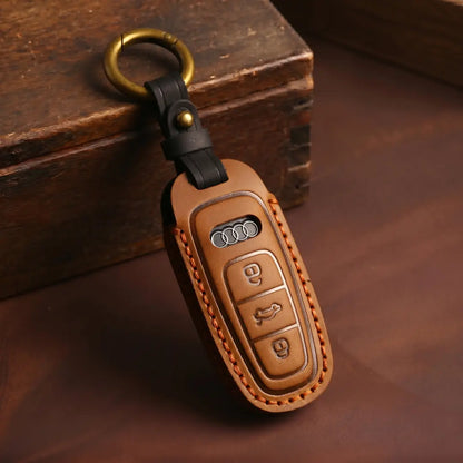 Audi Hand-Crafted Leather Key Fob Cover – Aero 3-Button Smart Fob