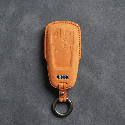 Audi Hand-Stitched Alcantara Key Fob Cover - Geometric 3-Button Smart Fob