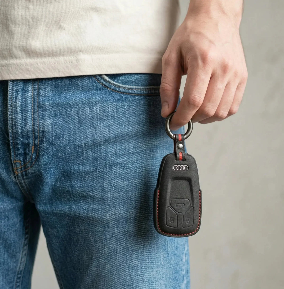 Audi Hand-Stitched Alcantara Key Fob Cover – All Types