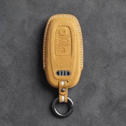 Audi Hand-Stitched Alcantara Key Fob Cover – Oval 3-Button Smart Fob