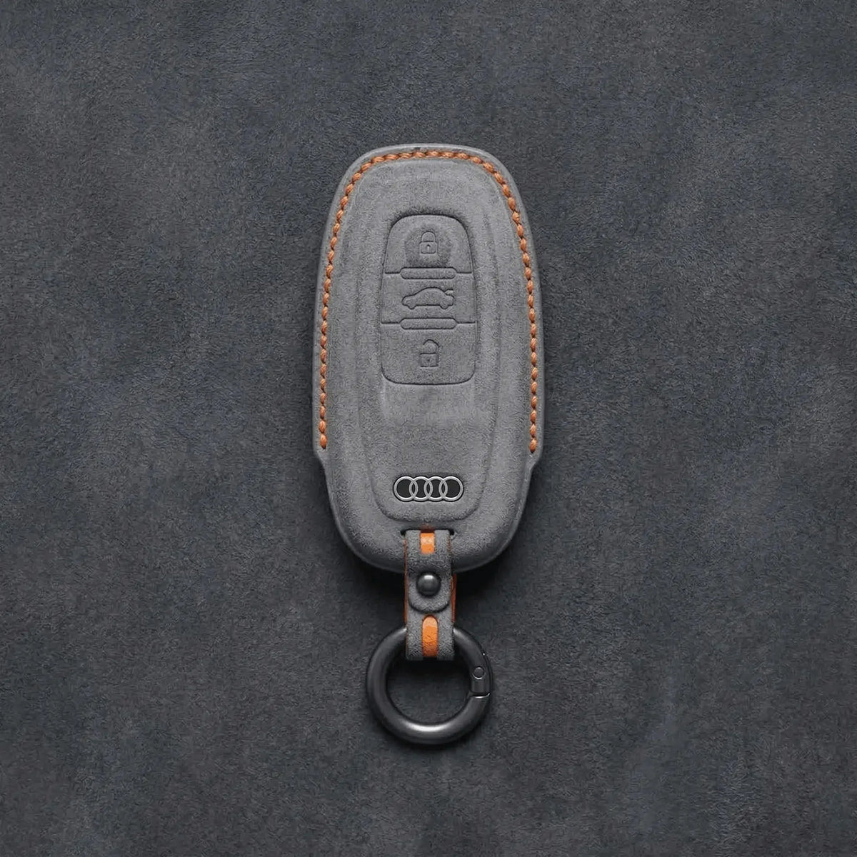 Audi Hand-Stitched Alcantara Key Fob Cover – Oval 3-Button Smart Fob