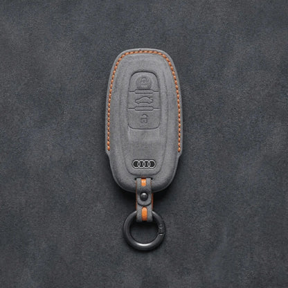 Audi Hand-Stitched Alcantara Key Fob Cover – Oval 3-Button Smart Fob