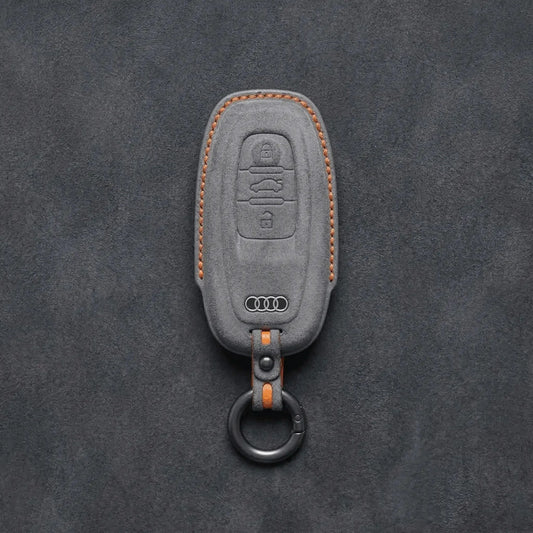 Audi Hand-Stitched Alcantara Key Fob Cover – Oval 3-Button Smart Fob