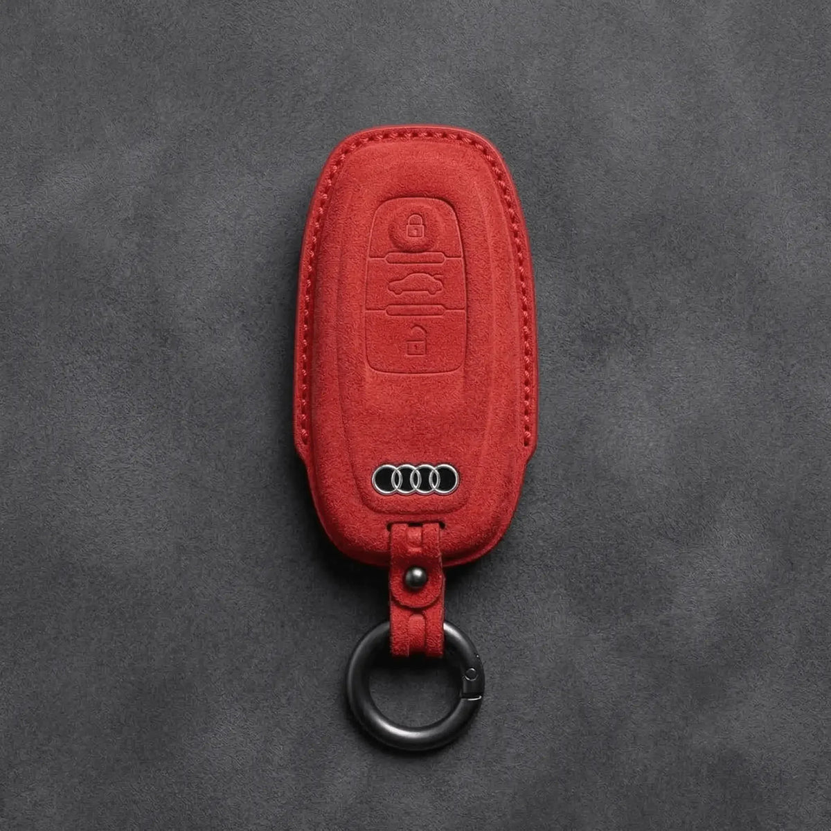 Audi Hand-Stitched Alcantara Key Fob Cover – Oval 3-Button Smart Fob