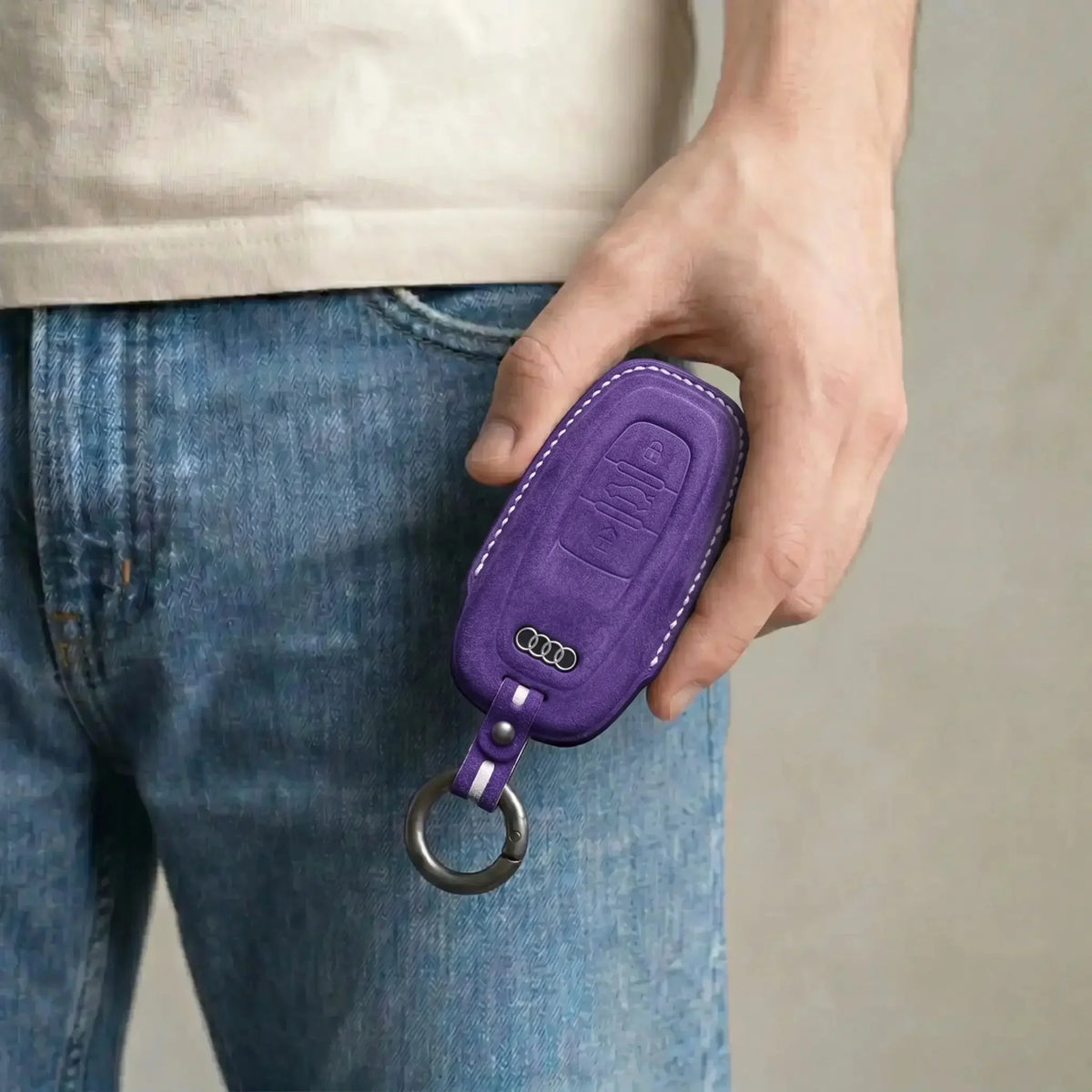 Audi Hand-Stitched Alcantara Key Fob Cover – All Types