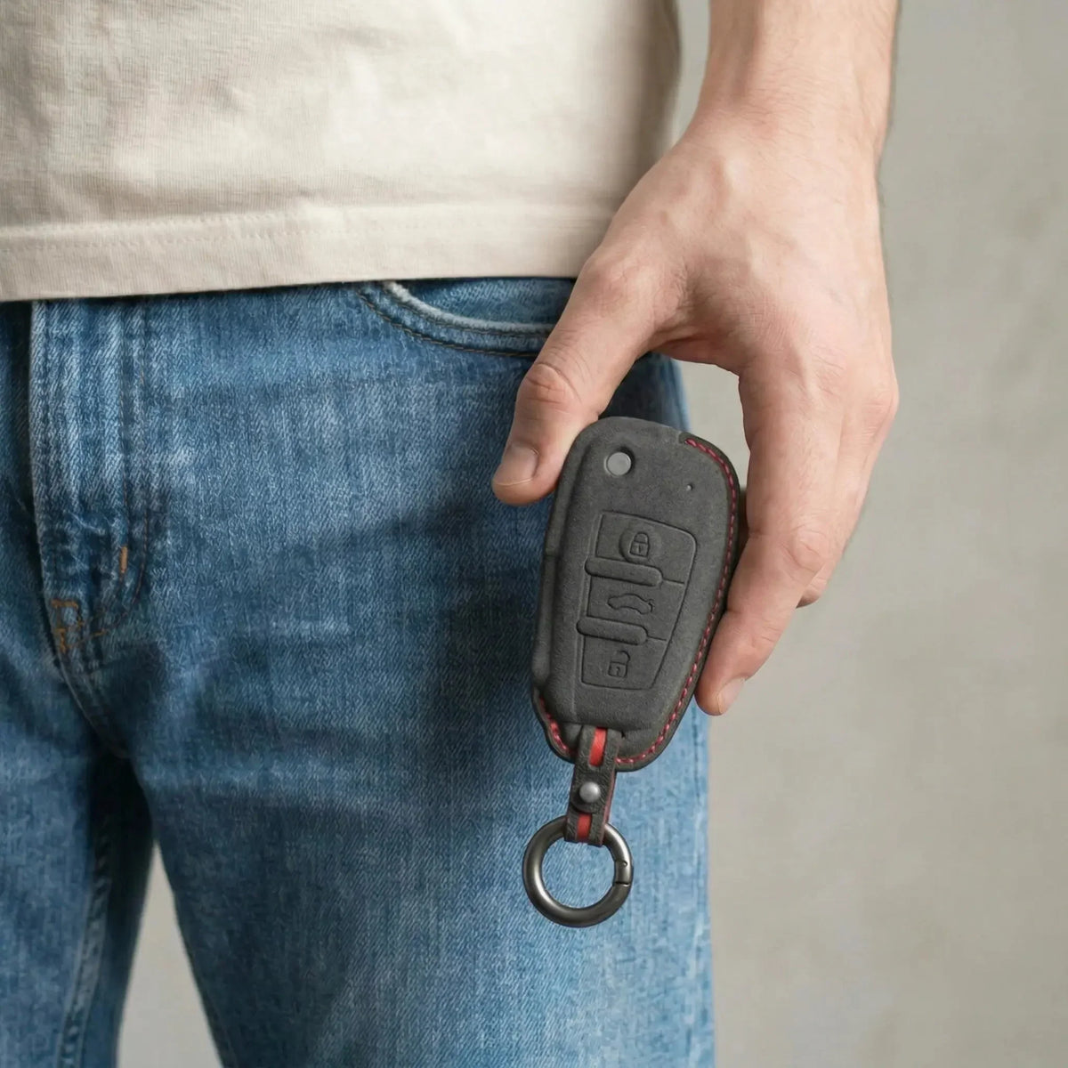 Audi Hand-Stitched Alcantara Key Fob Cover – All Types