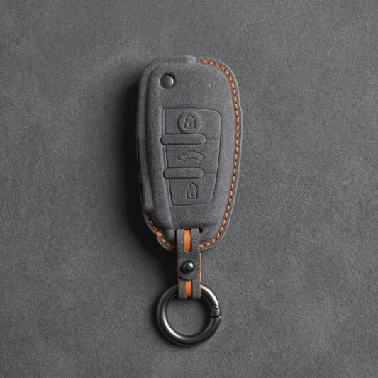 Audi Hand-Stitched Alcantara Key Fob Cover – Folding 3-Button Key