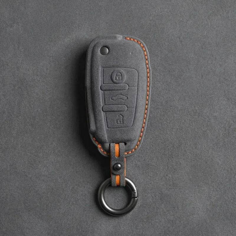 Audi Hand-Stitched Alcantara Key Fob Cover – Folding 3-Button Key