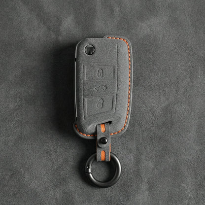 Audi Hand-Stitched Alcantara Key Fob Cover – Flip Key 3-Button