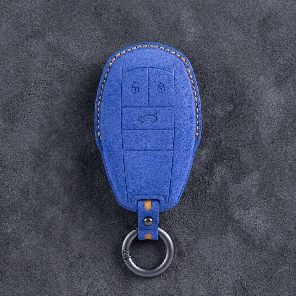 Bentley Hand-Stitched Alcantara Key Fob Cover – Winged Shield 3-Button