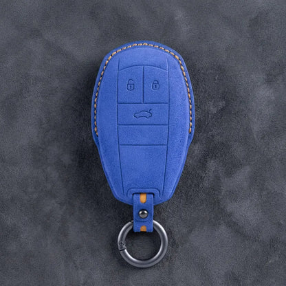 Bentley Hand-Stitched Alcantara Key Fob Cover – Winged Shield 3-Button