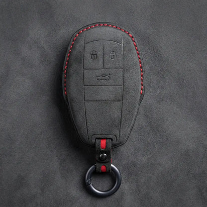 Bentley Hand-Stitched Alcantara Key Fob Cover – Winged Shield 3-Button
