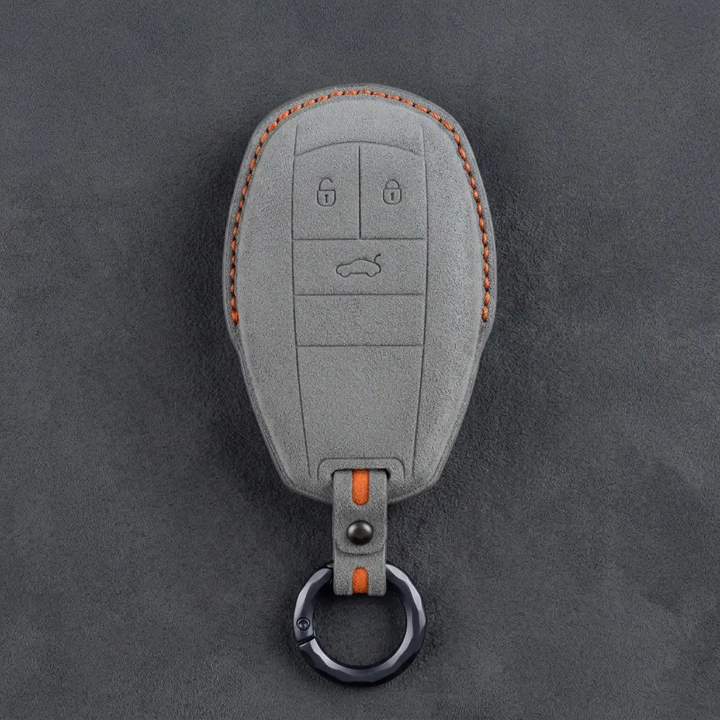 Bentley Hand-Stitched Alcantara Key Fob Cover – Winged Shield 3-Button