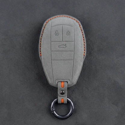 Bentley Hand-Stitched Alcantara Key Fob Cover – Winged Shield 3-Button