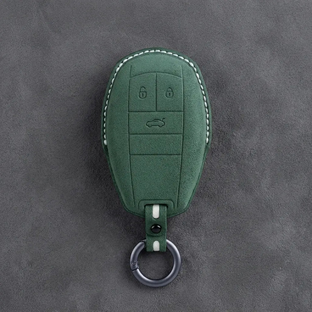 Bentley Hand-Stitched Alcantara Key Fob Cover – Winged Shield 3-Button